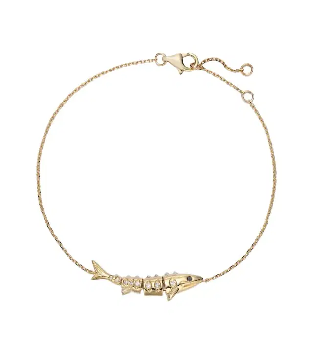 Yvonne Léon Marlin 9kt gold chain bracelet with diamonds