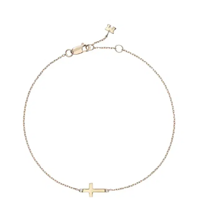Mateo Mini Cross 14kt gold bracelet