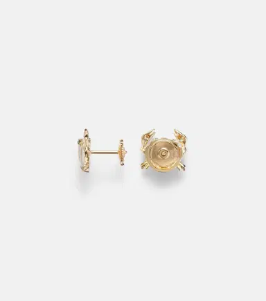 Yvonne Léon Yvonne Léon Crabe Coquillage 9kt gold earrings with diamonds | Thumbnail 2
