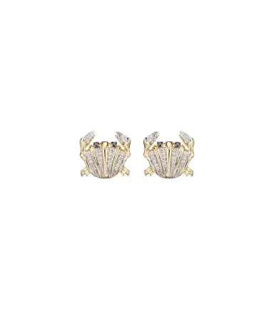 Yvonne Léon Yvonne Léon Crabe Coquillage 9kt gold earrings with diamonds | Thumbnail 1