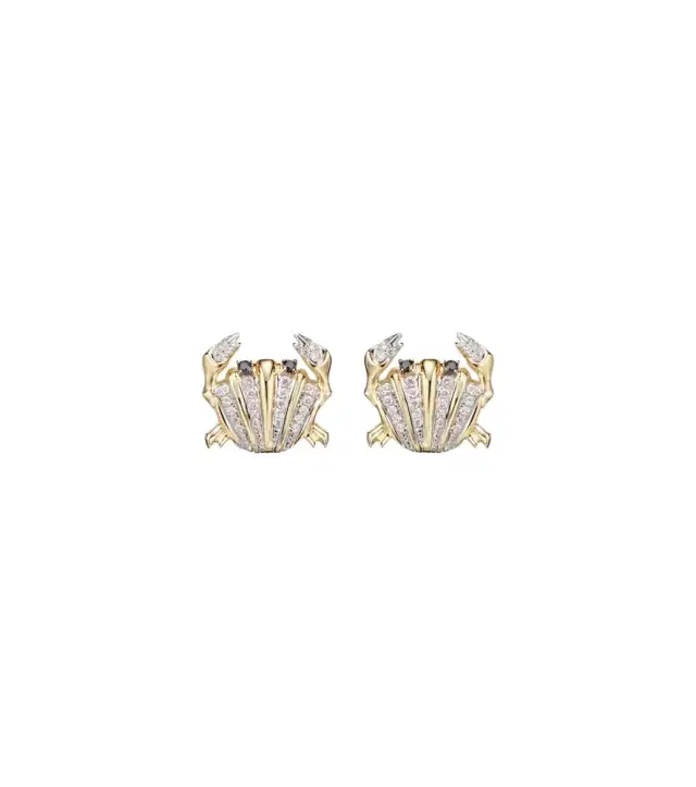 Yvonne Leon Yvonne Léon Crabe Coquillage 9kt gold earrings with diamonds