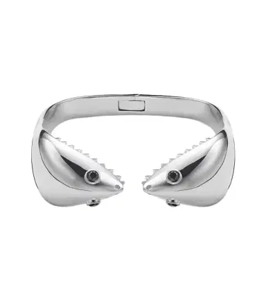 Yvonne Léon Yvonne Léon Requin 9kt white gold bangle with diamonds | Thumbnail 1 Yvonne Léon Yvonne Léon Requin 9kt white gold bangle with diamonds | Thumbnail 1