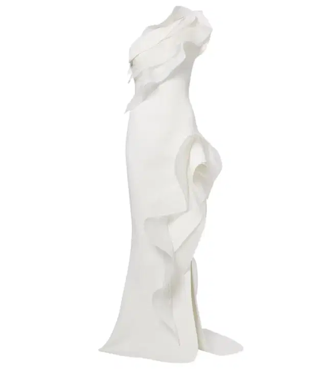 Maticevski Excitement ruffled one-shoulder gown