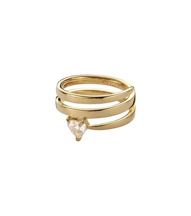 Anita Ko Coil 18kt gold ring with diamonds