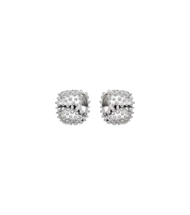 Yvonne Leon Yvonne Léon Picots 9kt white gold hoop earrings