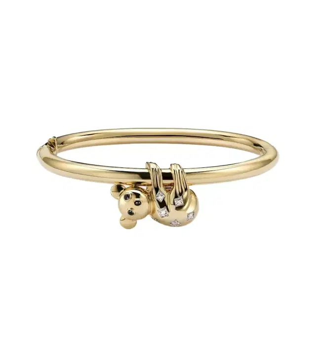Yvonne Leon Yvonne Léon Koala 9kt gold bracelet with diamonds and enamel