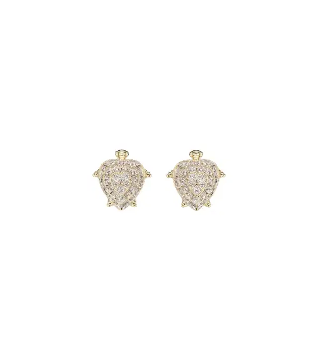 Yvonne Leon Yvonne Léon Tortue Coeur 9kt gold earrings with diamonds