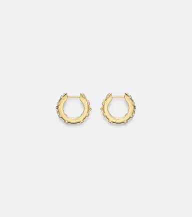 Yvonne Léon Yvonne Léon Plumetis 9kt gold hoop earrings with diamonds | Thumbnail 4