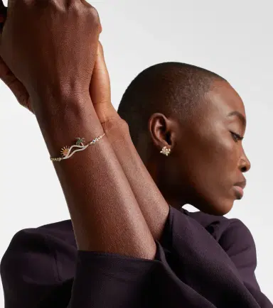 Yvonne Leon Yvonne Léon La Plage 9kt gold bracelet with diamonds and gemstones | Thumbnail 3