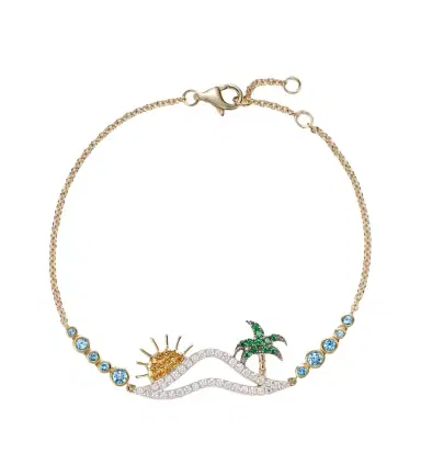 Yvonne Leon Yvonne Léon La Plage 9kt gold bracelet with diamonds and gemstones | Thumbnail 1