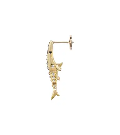 Yvonne Léon Yvonne Léon Marlin Pm 9kt gold single earring with diamonds | Thumbnail 1