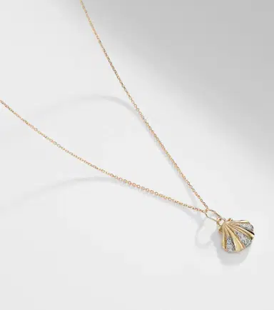 Mateo Petite Venus 14kt gold pendant necklace with diamonds | Thumbnail 6