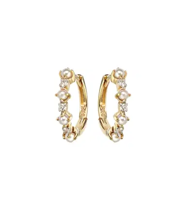 Mateo 14kt gold earrings with diamonds and pearls | Thumbnail 1 Mateo 14kt gold earrings with diamonds and pearls | Thumbnail 1