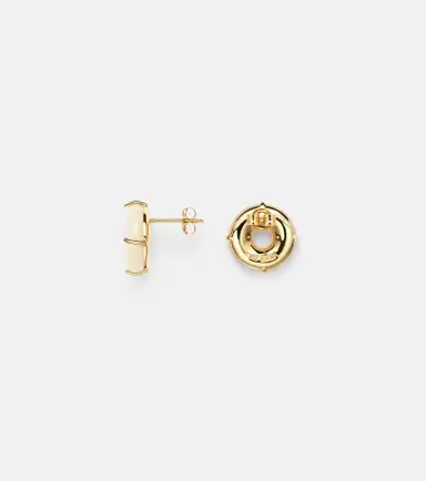 Mateo 14kt gold earrings with diamonds and pearls | Thumbnail 2