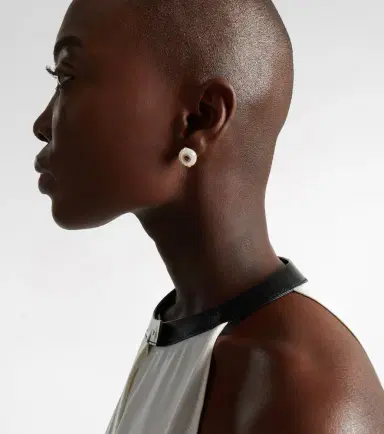 Mateo 14kt gold earrings with diamonds and pearls | Thumbnail 3