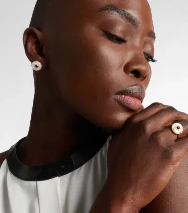 Mateo 14kt gold earrings with diamonds and pearls | Thumbnail 4