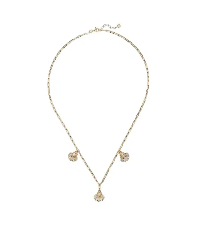 Mateo 3 Petite Venus Shell 14kt gold necklace with diamonds