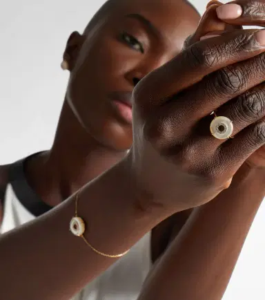 Mateo 14kt gold ring with diamonds and pearls | Thumbnail 3