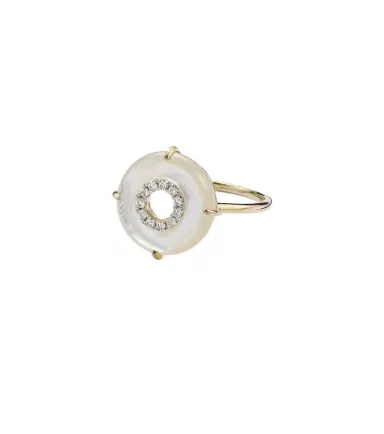 Mateo 14kt gold ring with diamonds and pearls | Thumbnail 1