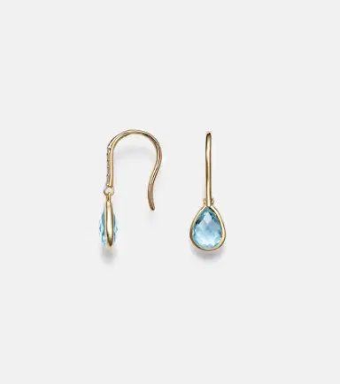 Mateo 14kt gold drop earrings with topaz and diamonds | Thumbnail 2
