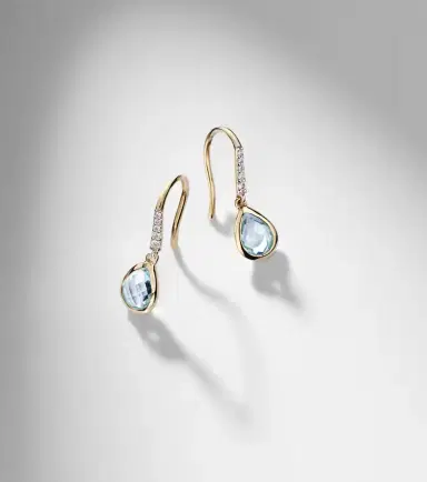 Mateo 14kt gold drop earrings with topaz and diamonds | Thumbnail 5