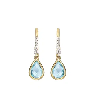 Mateo 14kt gold drop earrings with topaz and diamonds | Thumbnail 1