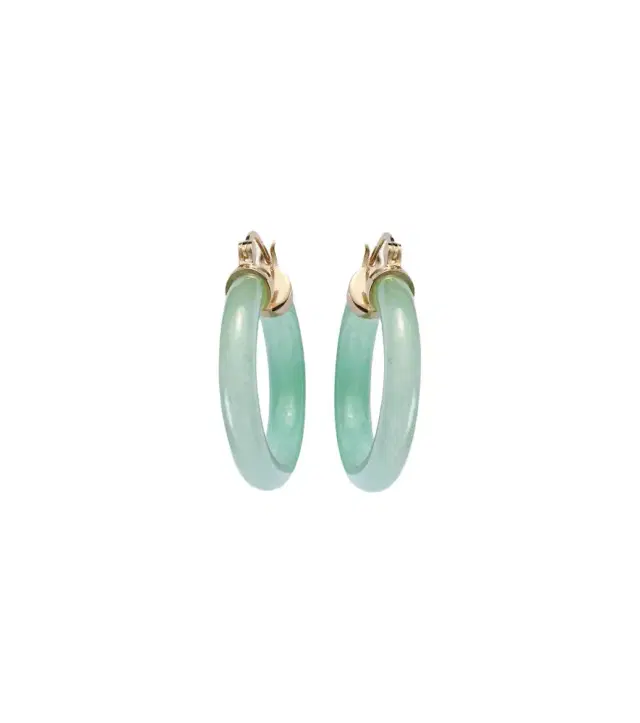 Mateo 14kt gold hoop earrings with jade