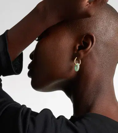 Mateo 14kt gold earrings with jade | Thumbnail 3