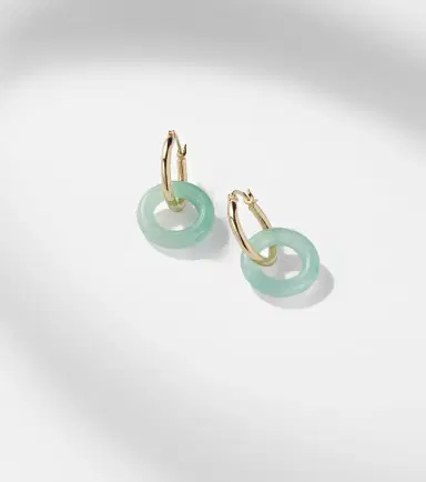 Mateo 14kt gold earrings with jade | Thumbnail 5