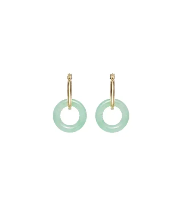 14kt gold earrings with jade