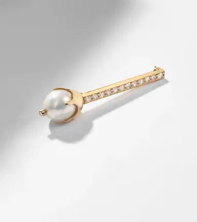 Mateo 14kt gold brooch with diamonds and pearls | Thumbnail 5