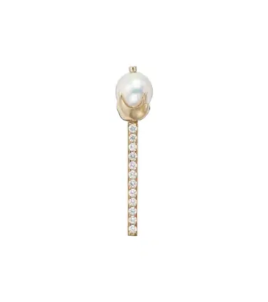 Mateo 14kt gold brooch with diamonds and pearls | Thumbnail 1