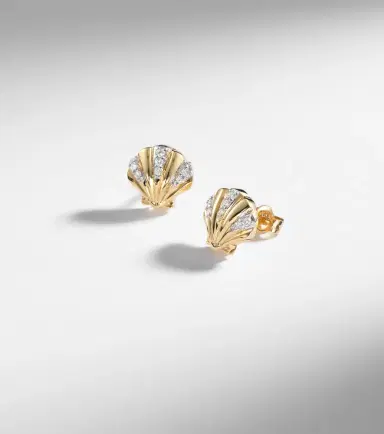 Mateo Petite Venus 14kt gold stud earrings with diamonds | Thumbnail 5