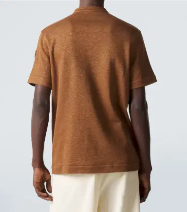 Moncler Cotton and linen-blend polo shirt | Thumbnail 2 Moncler Cotton and linen-blend polo shirt | Thumbnail 2