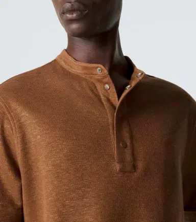 Moncler Cotton and linen-blend polo shirt | Thumbnail 4 Moncler Cotton and linen-blend polo shirt | Thumbnail 4