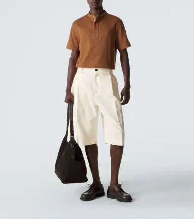 Moncler Cotton and linen-blend polo shirt | Thumbnail 6 Moncler Cotton and linen-blend polo shirt | Thumbnail 6