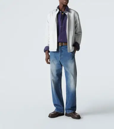 Moncler Striped cotton poplin zip-up shirt | Thumbnail 4