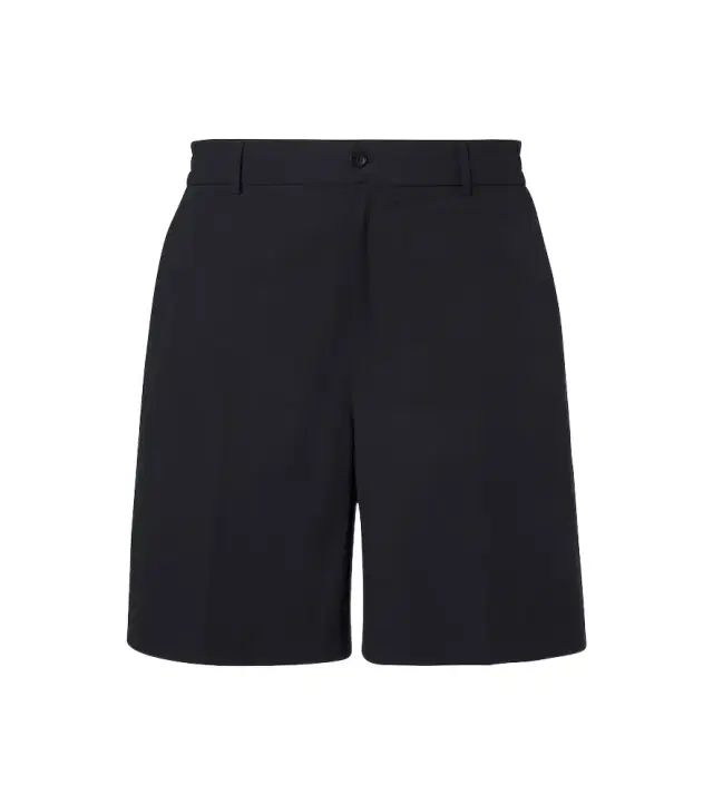 Leather-trimmed seersucker shorts
