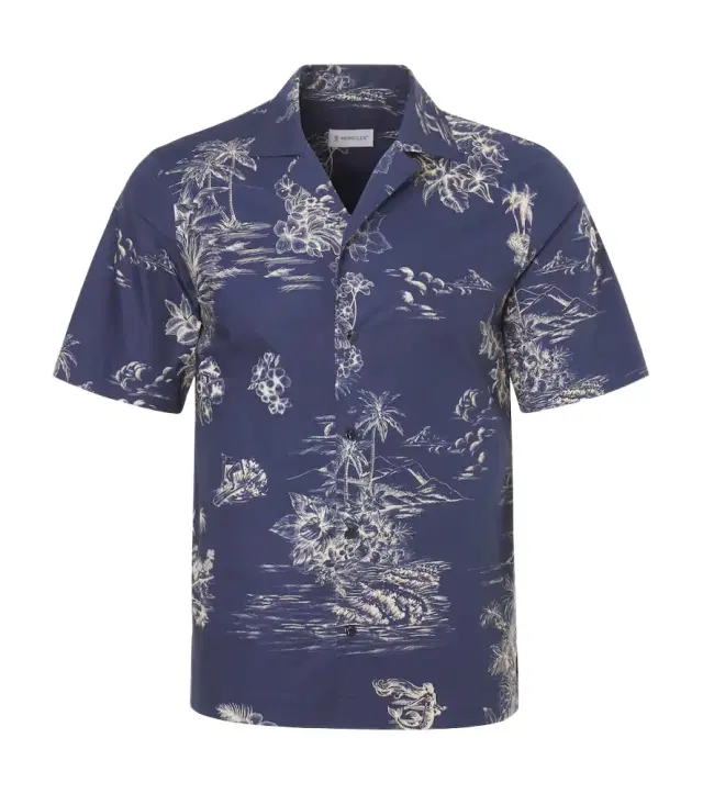 Moncler Floral cotton poplin bowling shirt