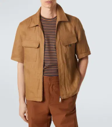 Moncler Linen twill zip-up shirt | Thumbnail 3