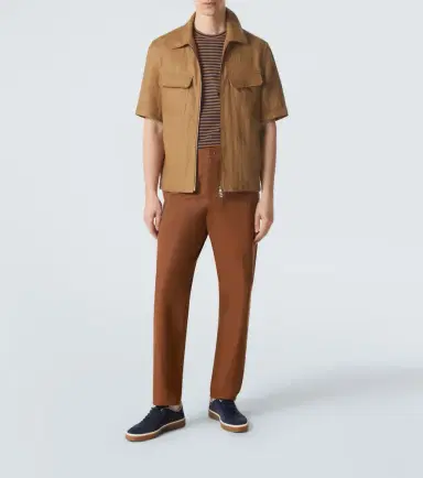 Moncler Linen twill zip-up shirt | Thumbnail 6