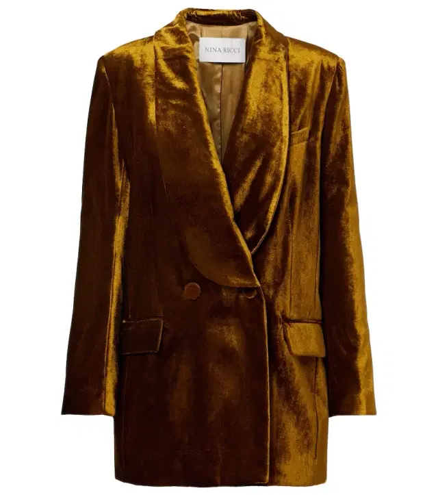 Double-breasted velvet blazer