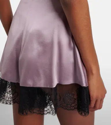Nina Ricci Lace-trimmed silk-blend satin shorts | Thumbnail 5
