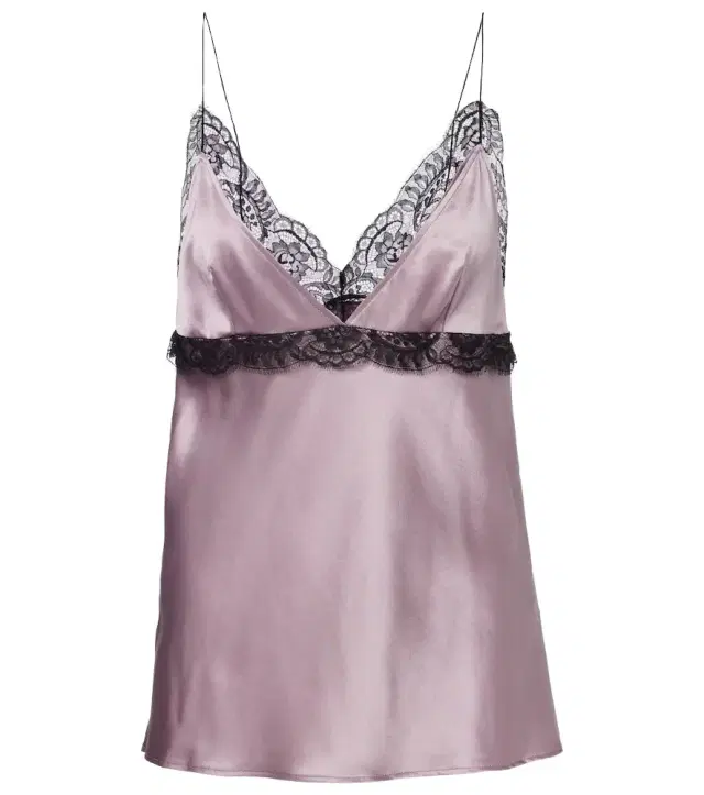Nina Ricci Lace-trimmed silk-blend satin camisole
