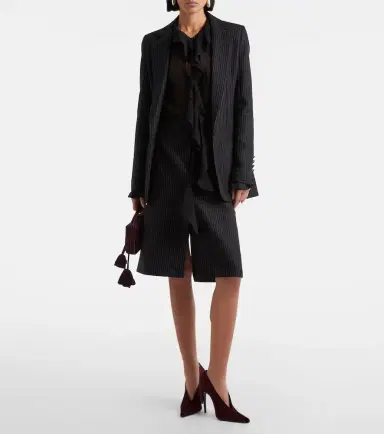 Nina Ricci Pinstripe wool-blend blazer | Thumbnail 4