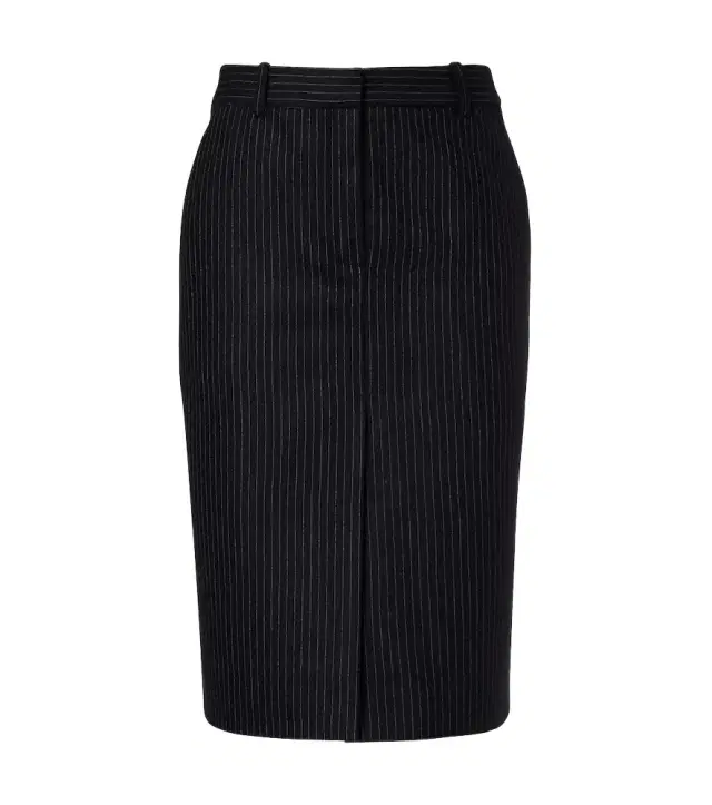 Pinstriped wool-blend pencil skirt