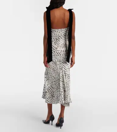 Nina Ricci Polka-dot satin midi dress | Thumbnail 4