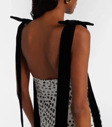 Nina Ricci Polka-dot satin midi dress | Thumbnail 5