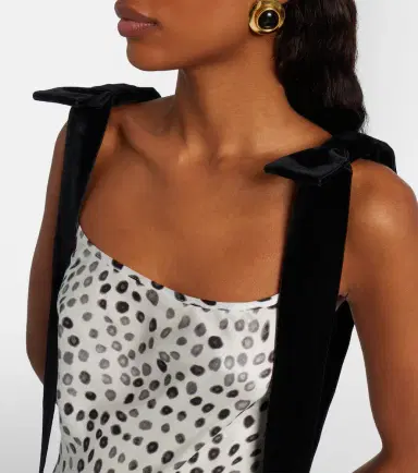 Nina Ricci Polka-dot satin midi dress | Thumbnail 6