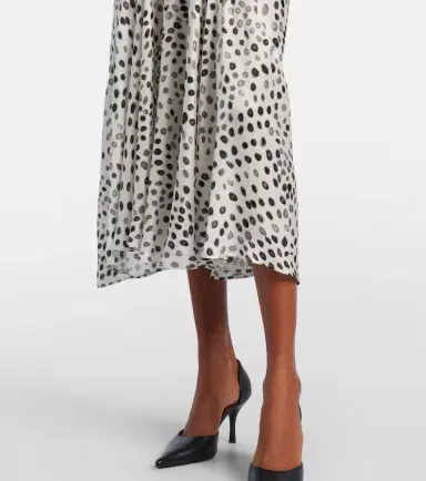 Nina Ricci Polka-dot satin midi dress | Thumbnail 7